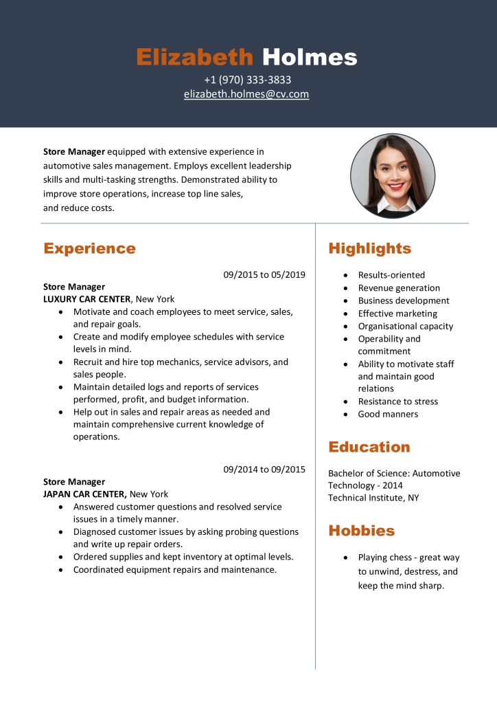 Curriculum Vitae em Inglês grátis Nkobe