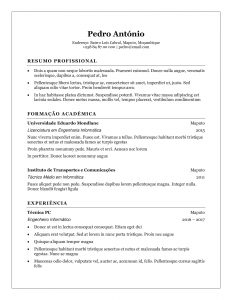 curriculum vitae para preencher em Word