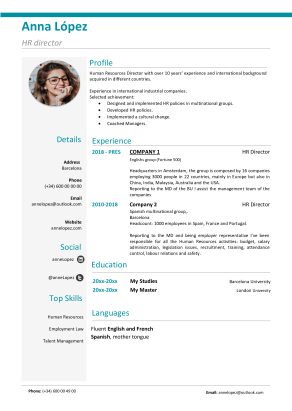 Curriculum Vitae em Inglês grátis Marana